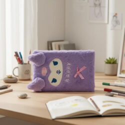 Cuaderno De Peluche Kuromi Rayado A5 Lila
