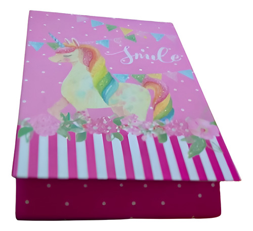 Libreta Colours Unicornio 8x12cm Cierre Magnetico Pack X 4 Rosa