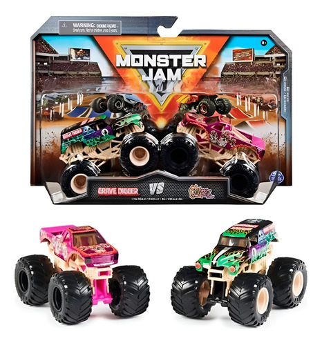 Monster Jam Grave Digger Vs Calavera Die Cast Metal Grave Digger Y Calavera Violeta