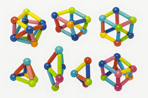 Magnetik Shapes Ditoys Juego Didáctico 25 Piezas Magnéticas Para Armar Figuras 3d - Colores Vibrantes Y Formas Geométricas - Imagen 3