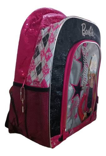 Mochila Espalda Barbie Brillos 16 Pulgadas Primaria Plateado Fucsia Barbie - Imagen 4