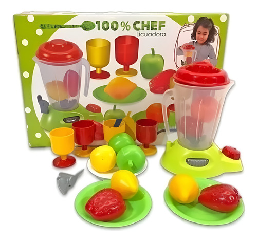 Licuadora De Juguete Con Frutas Y Accesorios Antex 1155 Rojo