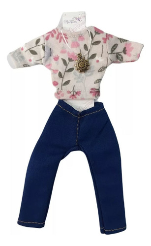 Ropa Para Muñeca De 29cm Sport Jean Remera Pollera Vestido - Imagen 14