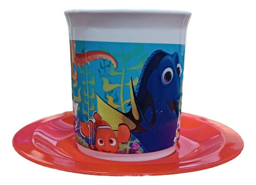 Taza Plastica Con Plato Buscando A Dory Nemo Disney Blanco Buscando A Dory