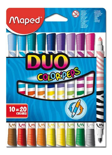 Marcadores Duo Color Peps Maped Bicolor X 10-20