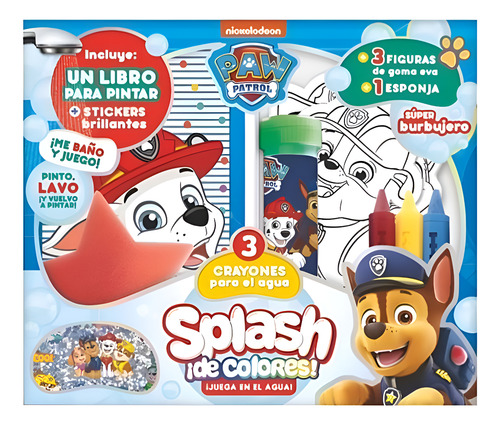 Paw Patrol Splash De Colores Juego Para El Baño Crayones Azul