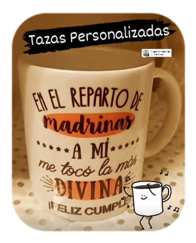 Taza Ceramica Madrina La Mas Divina Puede Ser Con Foto Blanco Madrina - Image 3