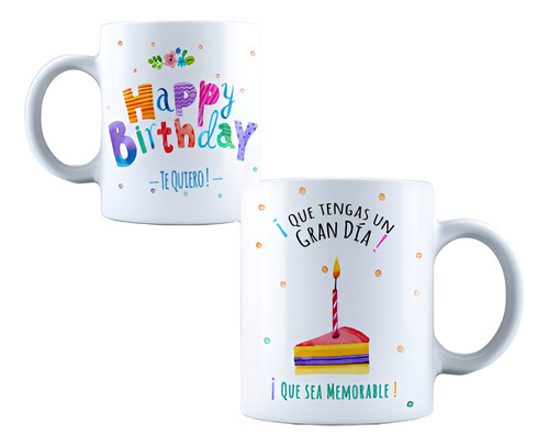 Taza Ceramica Feliz Cumpleaños Happy Birthday