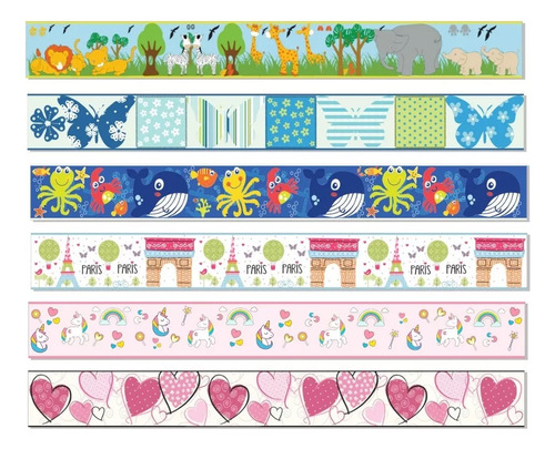 Mod-2 Guardas Infantiles Autoadhesivas De Pared X 10mts Varios