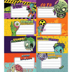 Etiquetas Escolares Zombies X 16 - Ppr Color Muliticolor