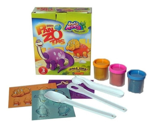 Panzotas Dinosaurios Juego De Masa 3 Potes Y Accesorios Multicolor - Image 3