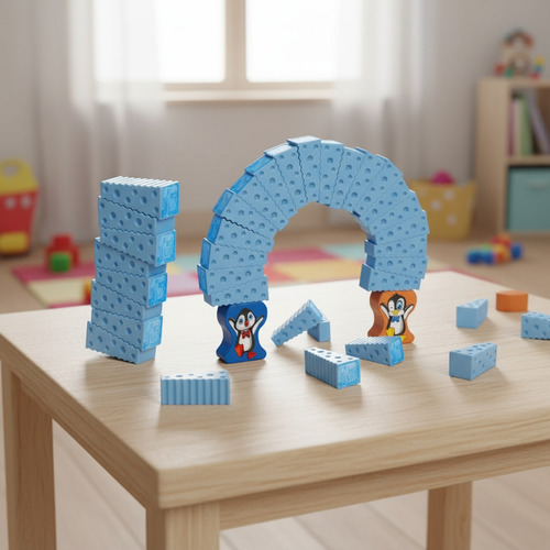 Juego Bloques Locos Pinguinos No Dejes Caer Torre Puente - Image 3