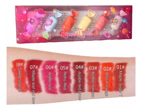 Set De 6 Mini Labiales Mate Candy Color Multicolor - Imagen 3