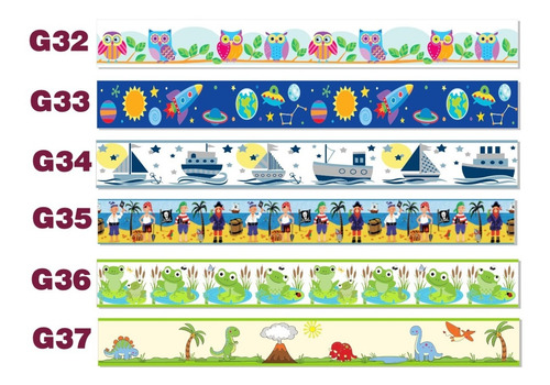 Mod-4 Guardas Infantiles Autoadhesivas Decora Pared X 9mts Varios - Image 3