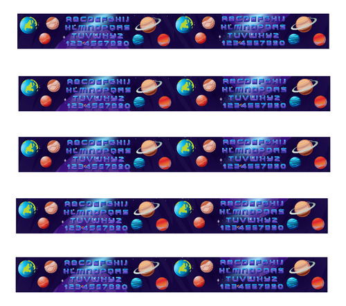 Guardas Planetas Abecedario Y Numeros Autoadhesivas X 3 Mts Planetas - Imagen 3