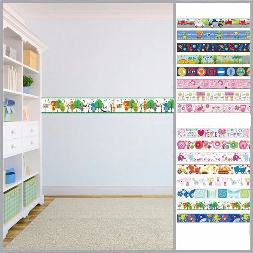 Mod-3 Guardas Infantiles Adhesivas Decora Pared 10mt Modelos Varios - Image 4