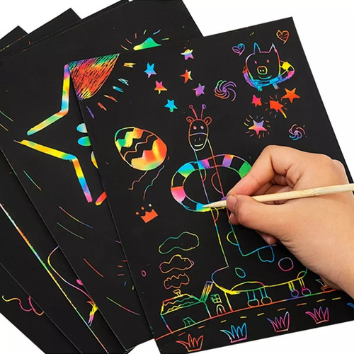 Papel Magico Grande 8 Hojas 27x20cm Diversion Multicolor Multicolor Papel Mágico - Image 4