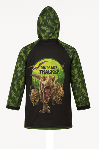 Piloto Impermeable Lluvia Jurassic World Talle S 3-4 Años Verde Oscuro S Dinosaurios
