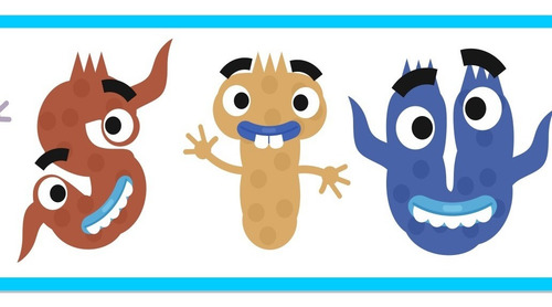 Mod-b30 Guardas Monstruos Letras Autoadhesivas Pared 10mts Varios - Image 3