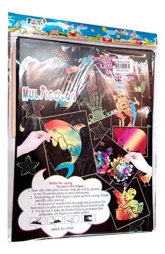 Papel Magico Grande 8 Hojas 27x20cm Diversion Multicolor Multicolor Papel Mágico - Image 3