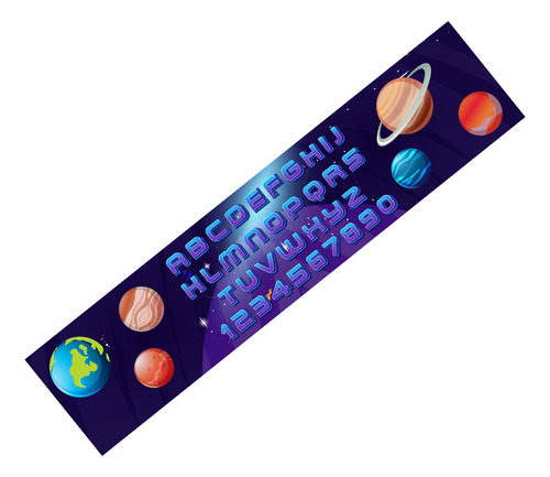 Guardas Planetas Abecedario Y Numeros Autoadhesivas X 3 Mts Planetas