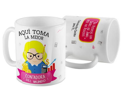Taza Ceramica Contadora Rubia Aqui Toma