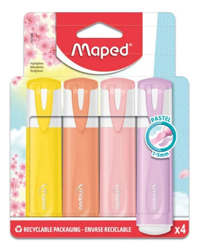 Resaltadores Pastel Maped X 4 Colores
