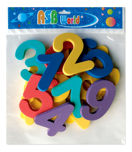 Numeros De Goma Eva X 20u Gruesos 8x5,5cm