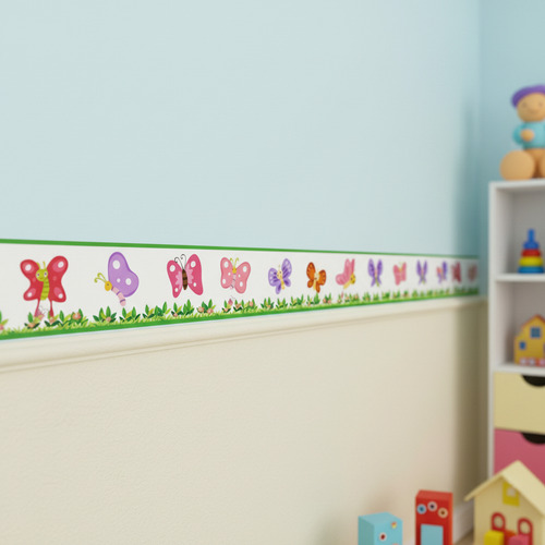 Mod-b32 Guardas Autoadhesivas Jardin Mariposas Pared 10mts Varios