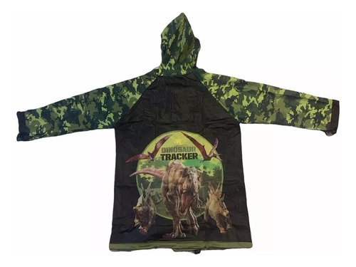 Piloto Impermeable Lluvia Jurassic World Talle S 3-4 Años Verde Oscuro S Dinosaurios - Image 5