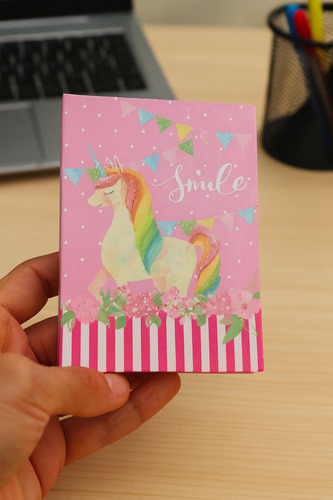 Libreta Colours Unicornio 8x12cm Cierre Magnetico Pack X 4 Rosa - Image 3