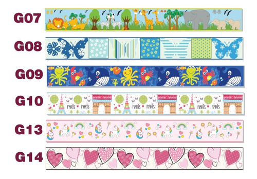 Mod-2 Guardas Infantiles Autoadhesivas De Pared X 10mts Varios - Image 3