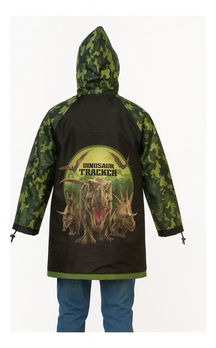 Piloto Impermeable Lluvia Jurassic World Talle S 3-4 Años Verde Oscuro S Dinosaurios - Image 6