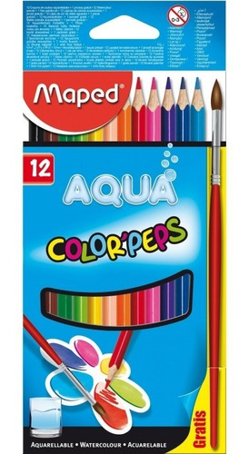 Lapices Acuarelables Aqua Maped Color Peps X 12 Con Pincel