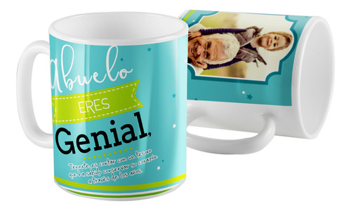 Taza Ceramica Abuelo Genial Con Foto Personalizada Blanco Abuelo Foto
