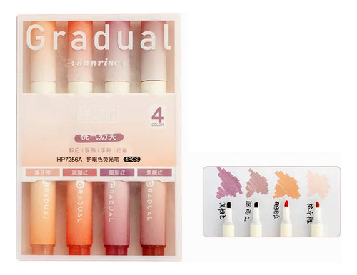 Resaltadores Gradual Colores Degrade Varios Tonos X 4 Rosas - Image 3