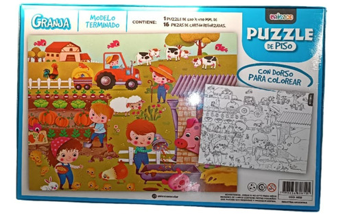 Puzzle De Piso Granja Gigante Doble Para Colorear - Image 3