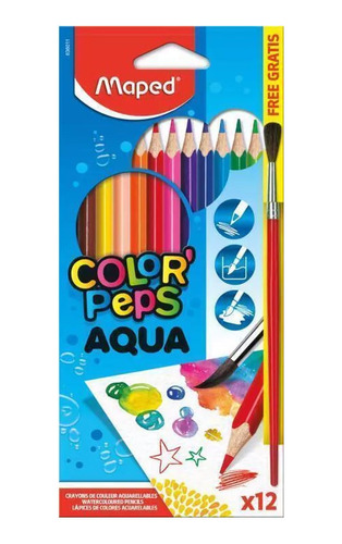 Lápiz De Color Maped Aqua Lapices Acuarelables Con Pincel - Imagen 3