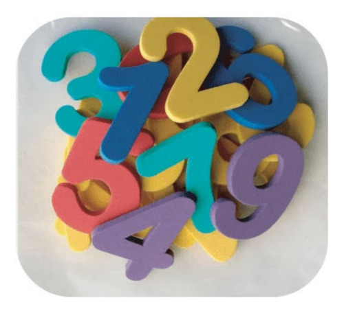 Numeros De Goma Eva X 20u Gruesos 8x5,5cm - Imagen 3