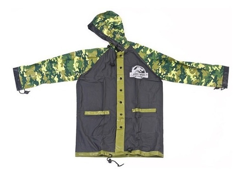 Piloto Impermeable Lluvia Jurassic World Talle S 3-4 Años Verde Oscuro S Dinosaurios - Image 8