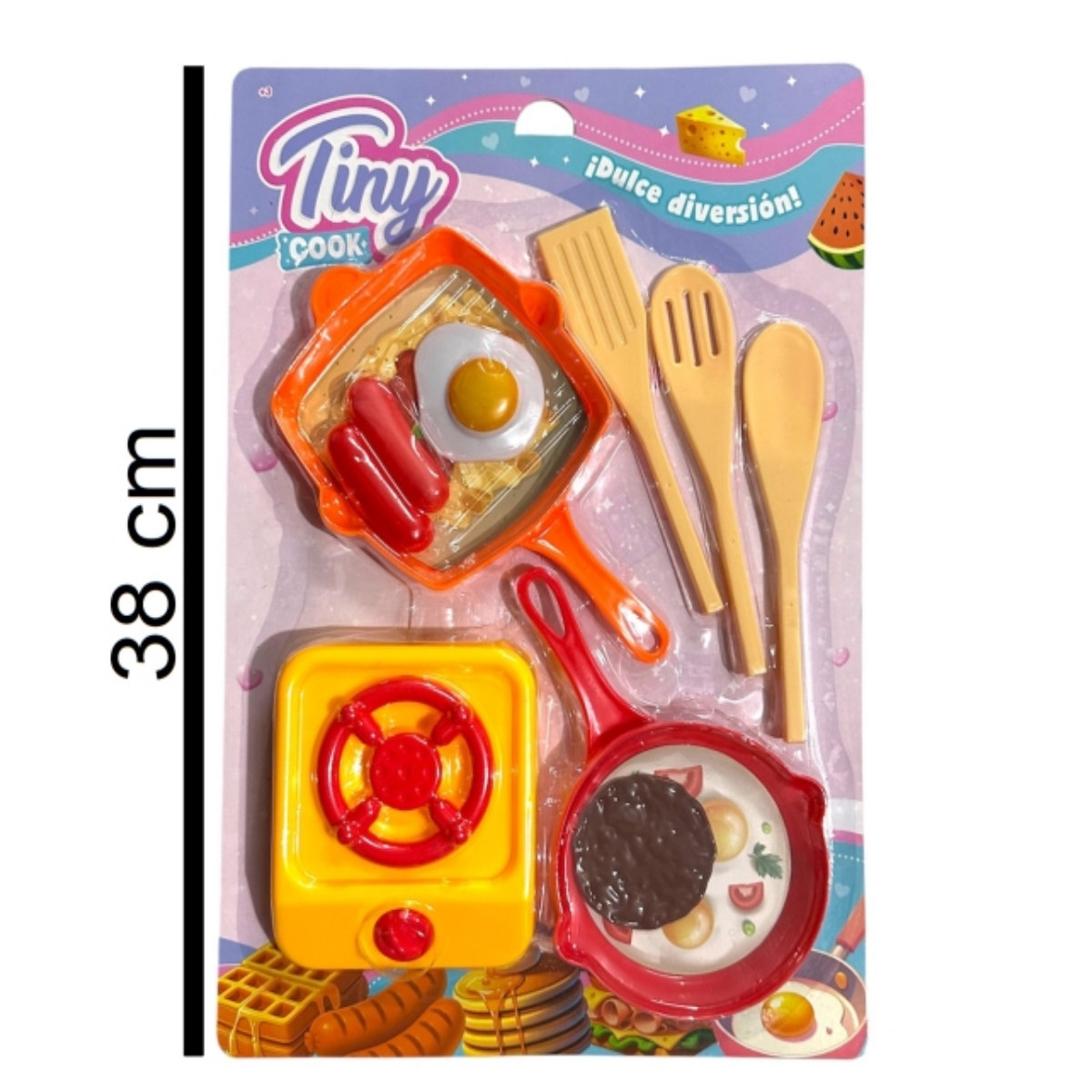 Set Cocina Tiny Juguete Ornalla Sarten Utensillos Comidita - Imagen 2