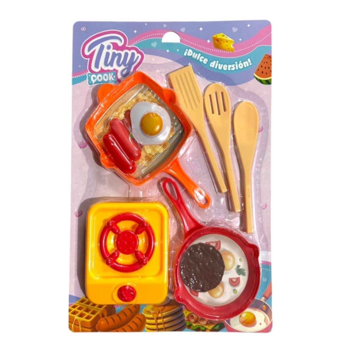 Set Cocina Tiny Juguete Ornalla Sarten Utensillos Comidita