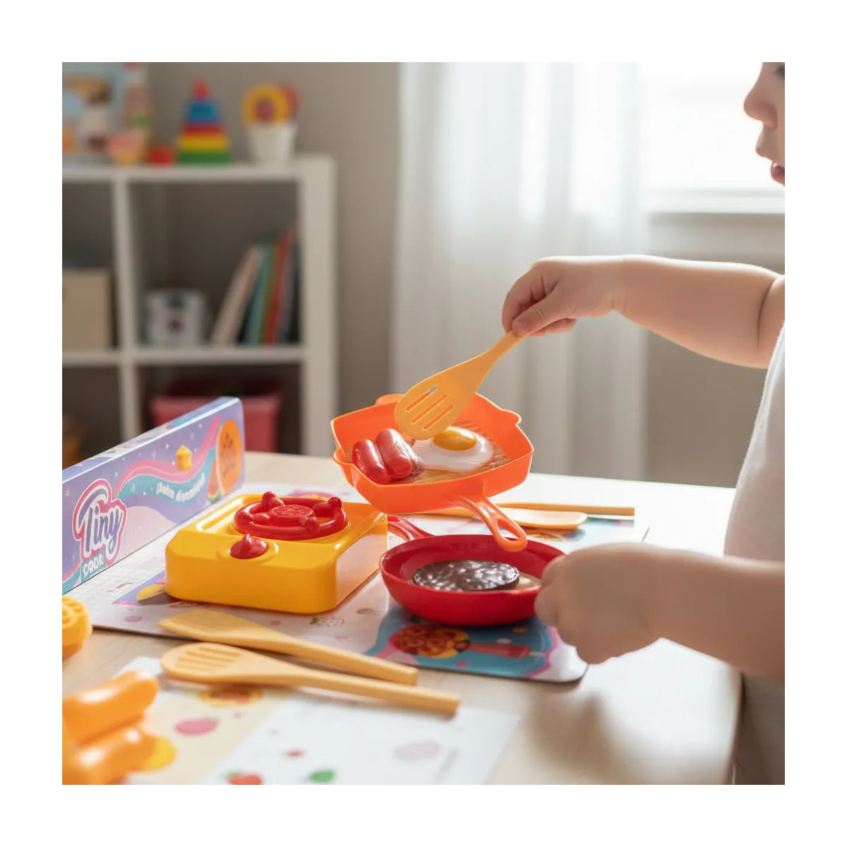 Set Cocina Tiny Juguete Ornalla Sarten Utensillos Comidita - Imagen 3